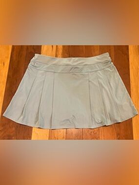 EISHOPEER Gray Pleated Athletic Skirt XL Drawstring Under Shorts w/pocket EUC